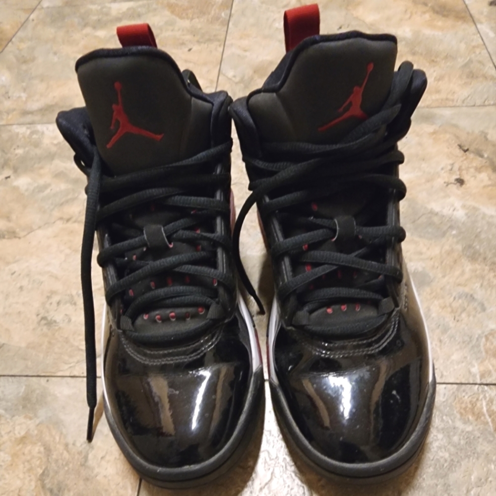 Black and red Jordans